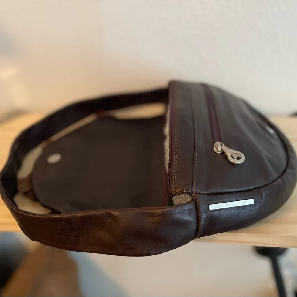 Renato Angi Brown Leather shoulder bag